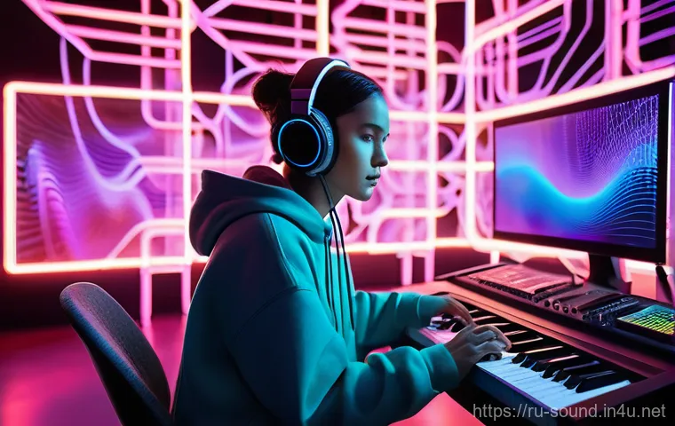 음향 산업 전망과 변화 - Image Prompt 1: The AI Co-Creator Studio**